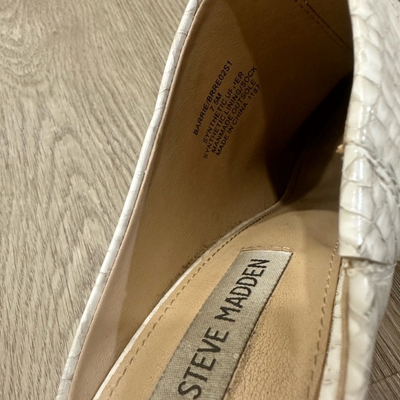 Steve Madden Barrie Faux Snakeskin Pointed Toe Block Heel Mules - Picture 4 of 4